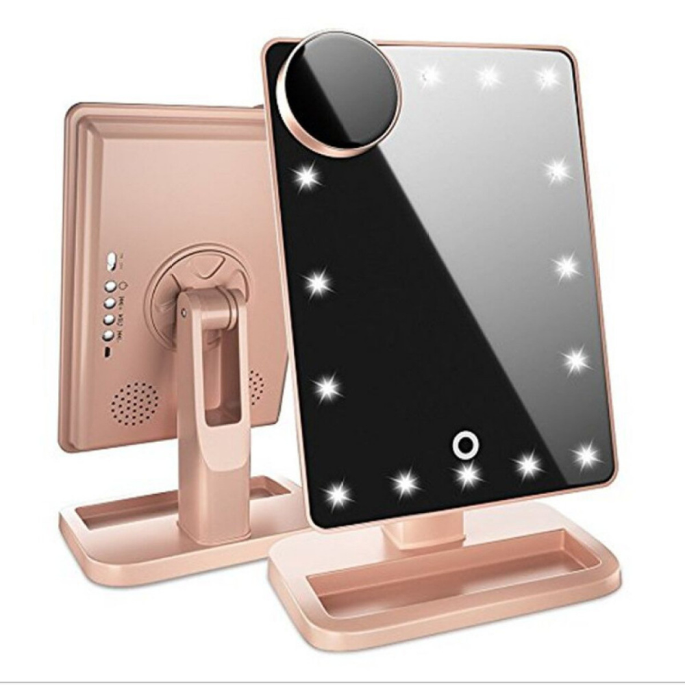 Touch Screen Makeup Mirror With LED Bluetooth Speaker