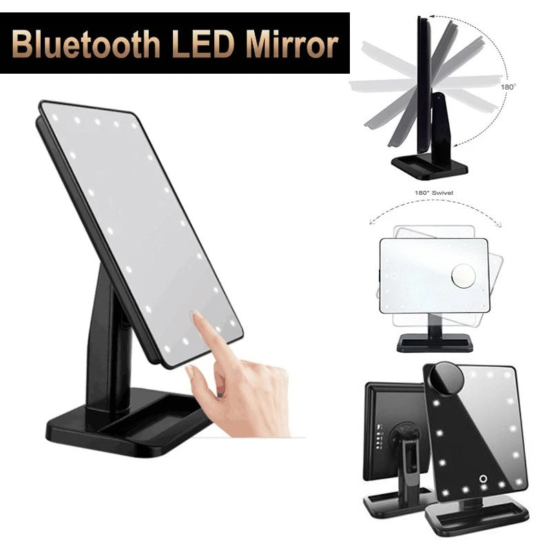 Touch Screen Makeup Mirror With LED Bluetooth Speaker