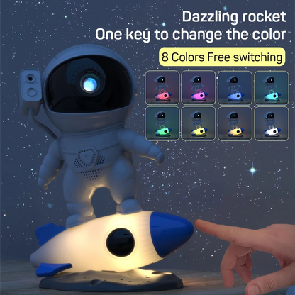 Astronaut Galaxy Projector On Rocket