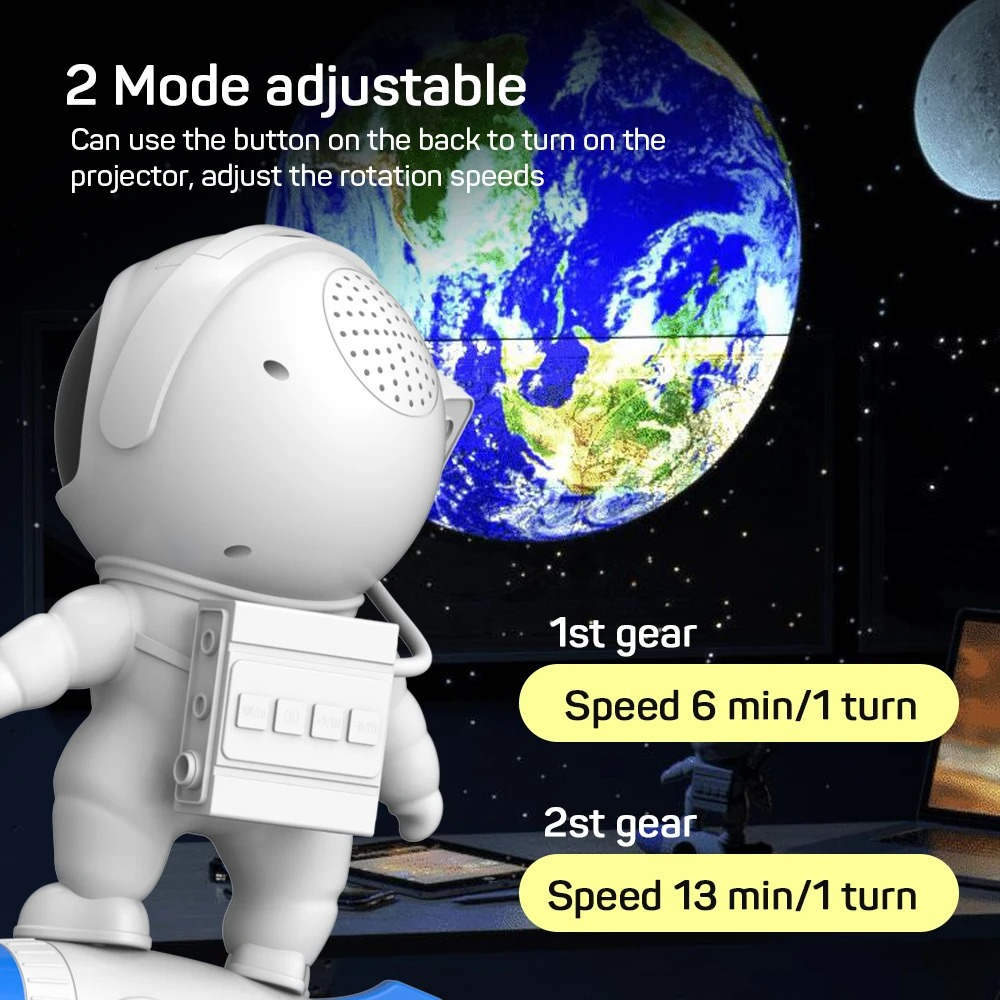 Astronaut Galaxy Projector On Rocket