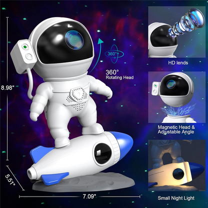 Astronaut Galaxy Projector On Rocket
