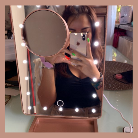 Touch Screen Makeup Mirror With LED Bluetooth Speaker