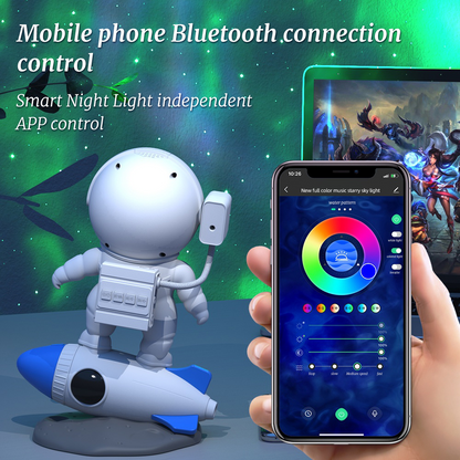 Astronaut Galaxy Projector On Rocket