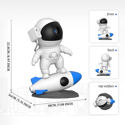 Astronaut Galaxy Projector On Rocket