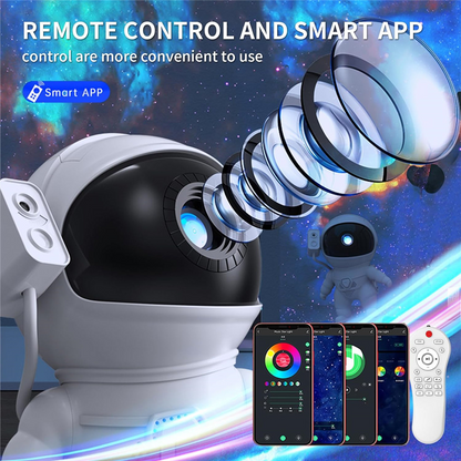 Astronaut Galaxy Projector On Rocket