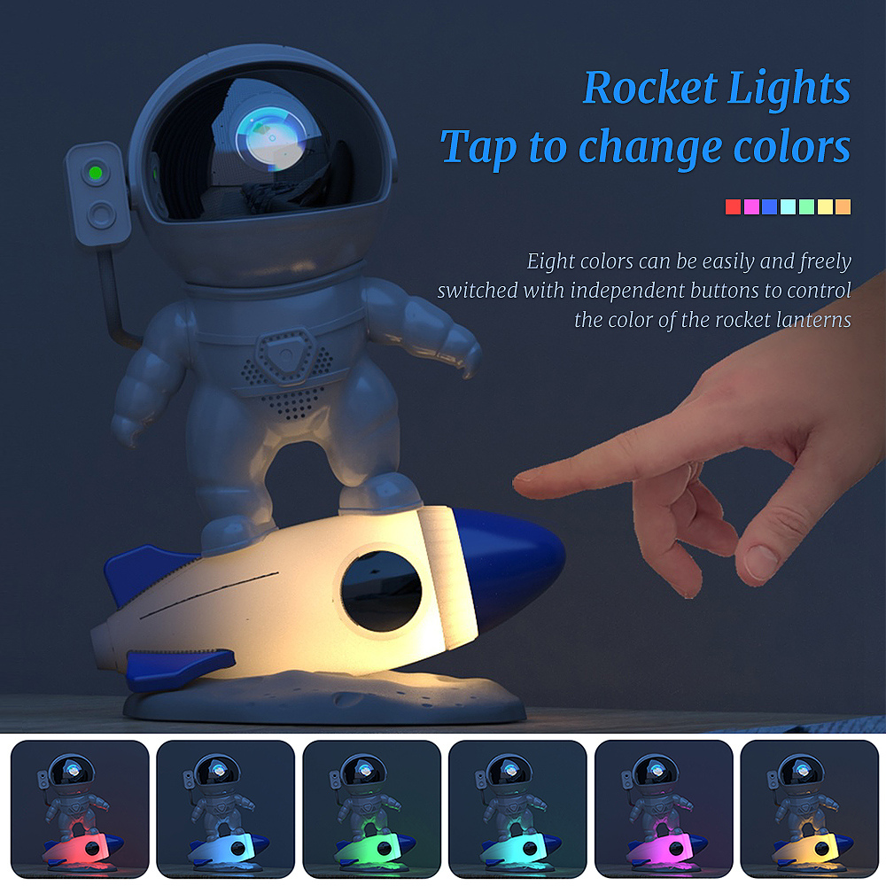 Astronaut Galaxy Projector On Rocket