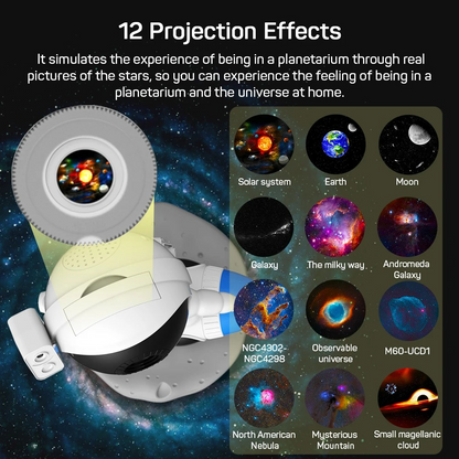 Astronaut Galaxy Projector On Rocket