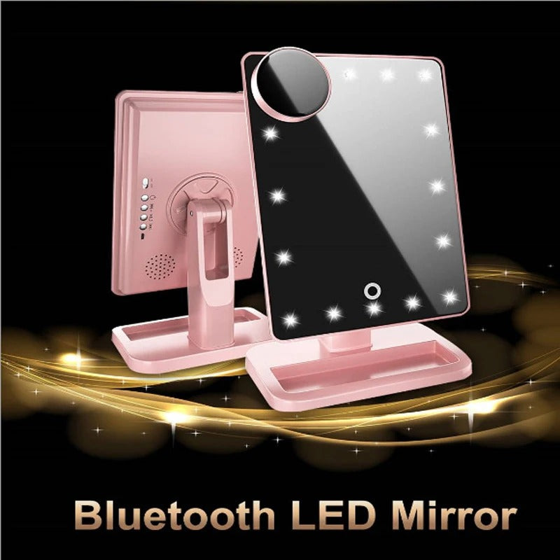 Touch Screen Makeup Mirror With LED Bluetooth Speaker